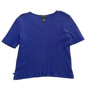 Ralph Lauren Blue V-neck 3/4 top